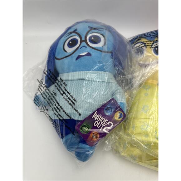 Disney Inside Out 2PLUSH Emotions 2024 NEW Set Of 3 Joy Sadness Anger - Picture 2 of 5